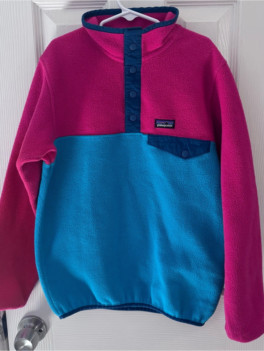 Patagonia Girls' Lightweight Synchilla Snap-T Fleece Pullover Jacket Sz L 12